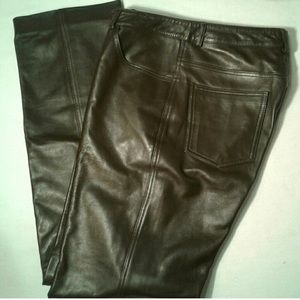 Chocolate brown 100% leather pants